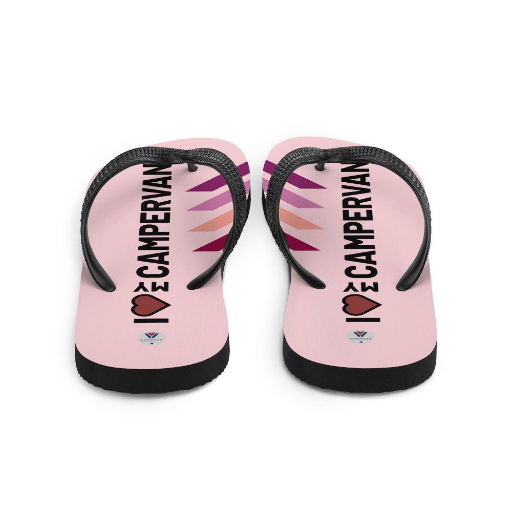 Vanwear Van Life Flip-Flops - Campervan Love Pink