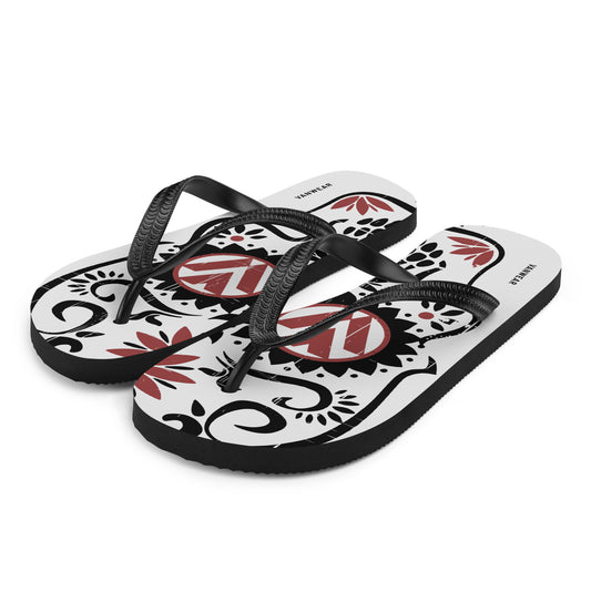 Vanwear Van Life Flip-Flops - Sugar VW Skull Black/Red