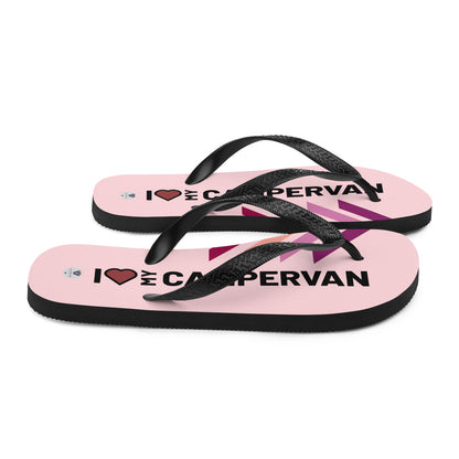 Vanwear Van Life Flip-Flops - Campervan Love Pink