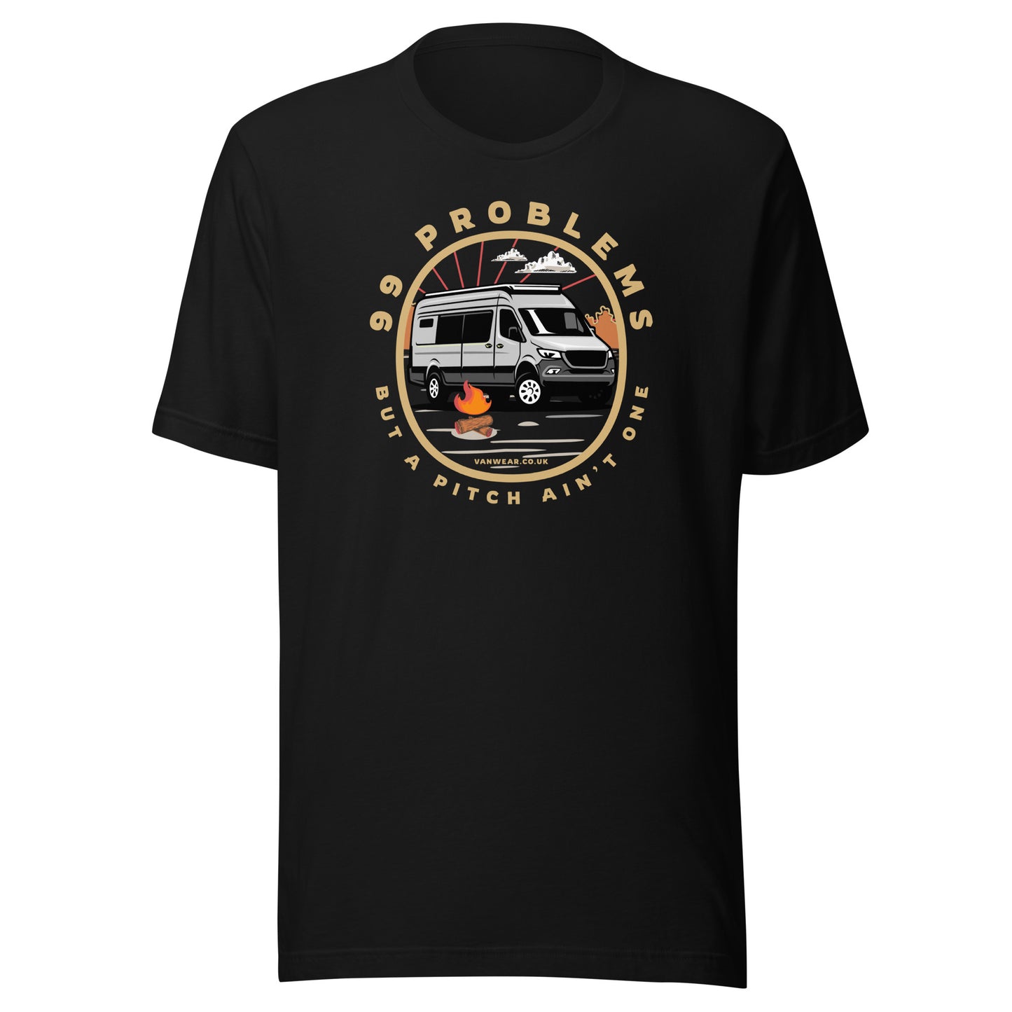 Vanwear 99 Problems Motorhome / Campervan T-Shirt - Campfire