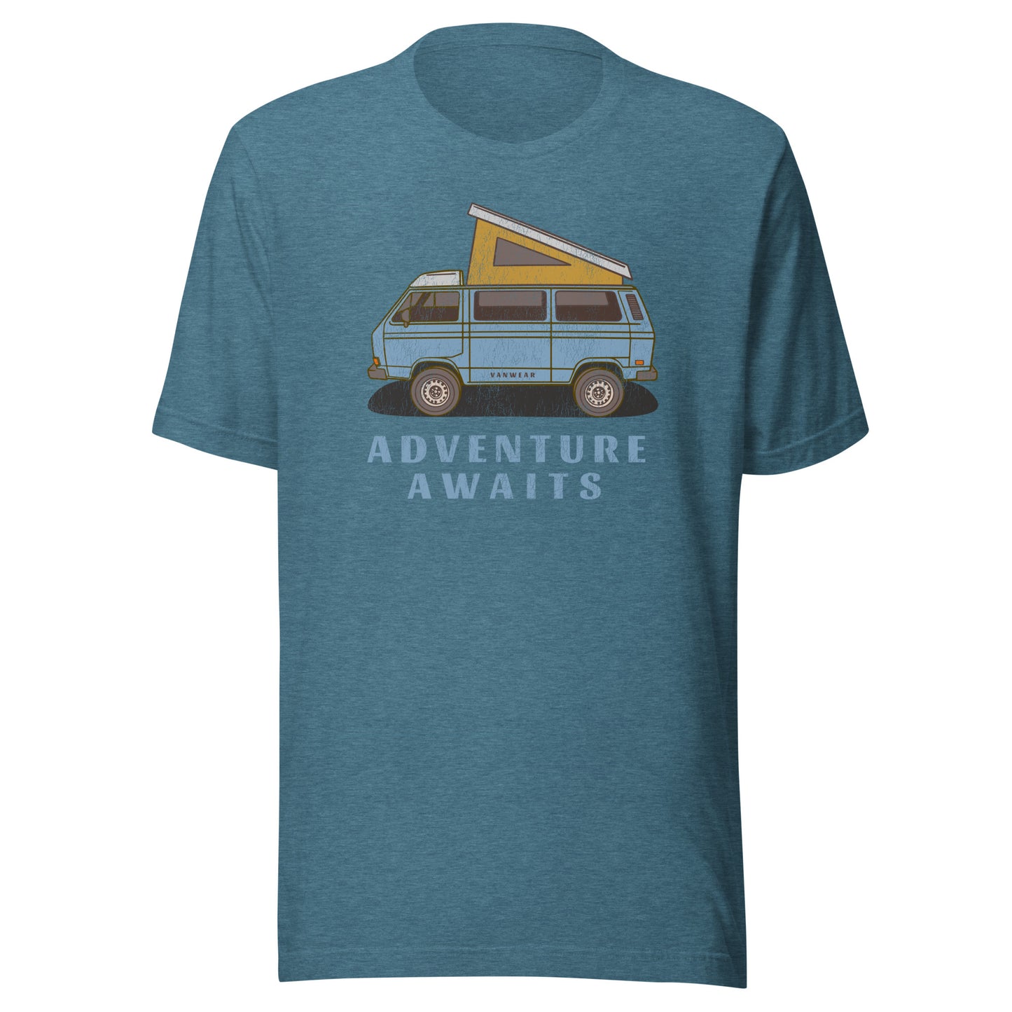 Vanwear Blue VW T25 Retro-Look Unisex Campervan T-Shirt - Mid Blue