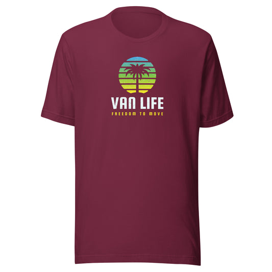 Vanwear Van Life Campervan Retro Look T-Shirt - Sunset Palm