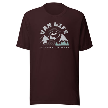Vanwear Unisex Van Life Campervan T-Shirt - Mountain Road Explorer