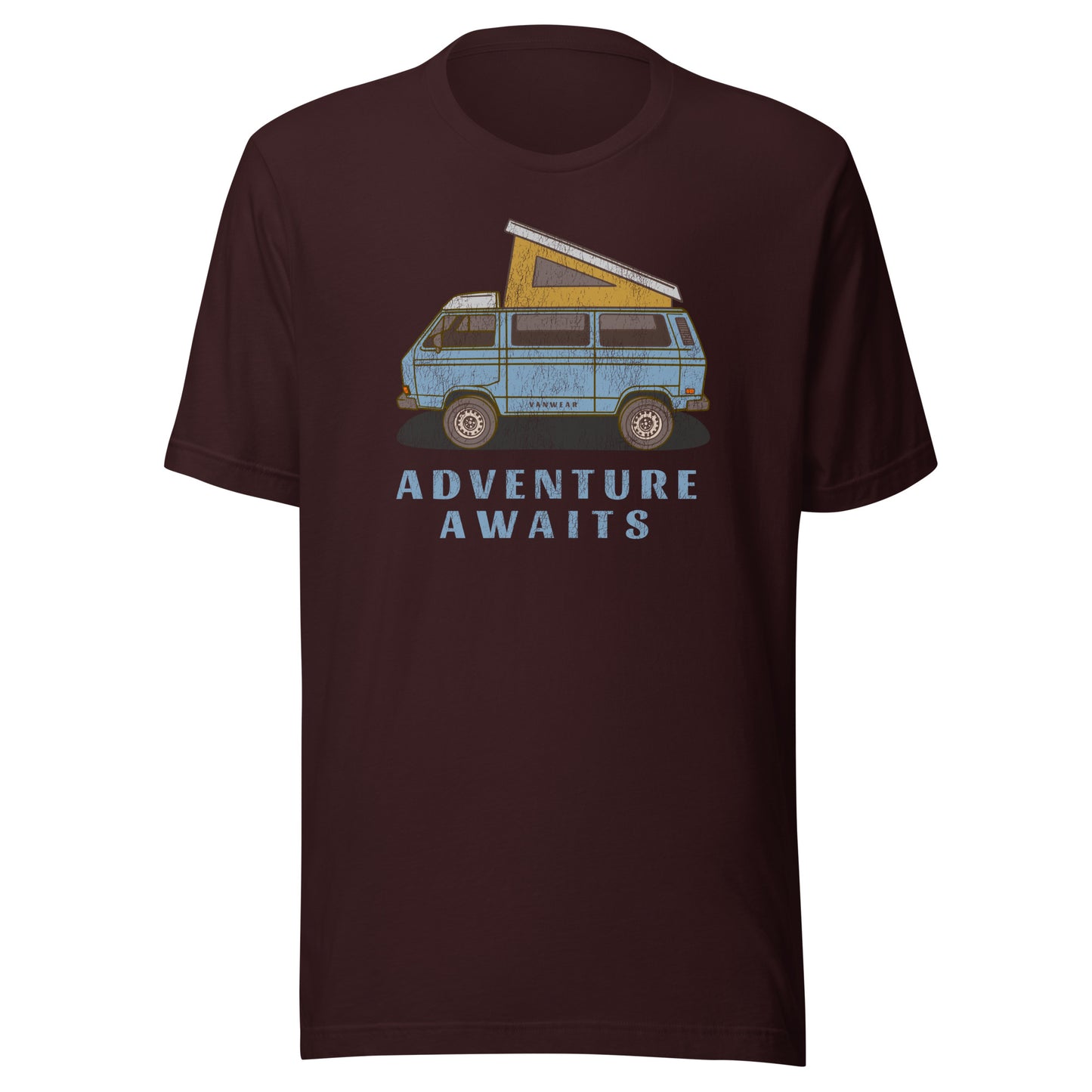 Vanwear Blue VW T25 Retro-Look Unisex Campervan T-Shirt - Mid Blue