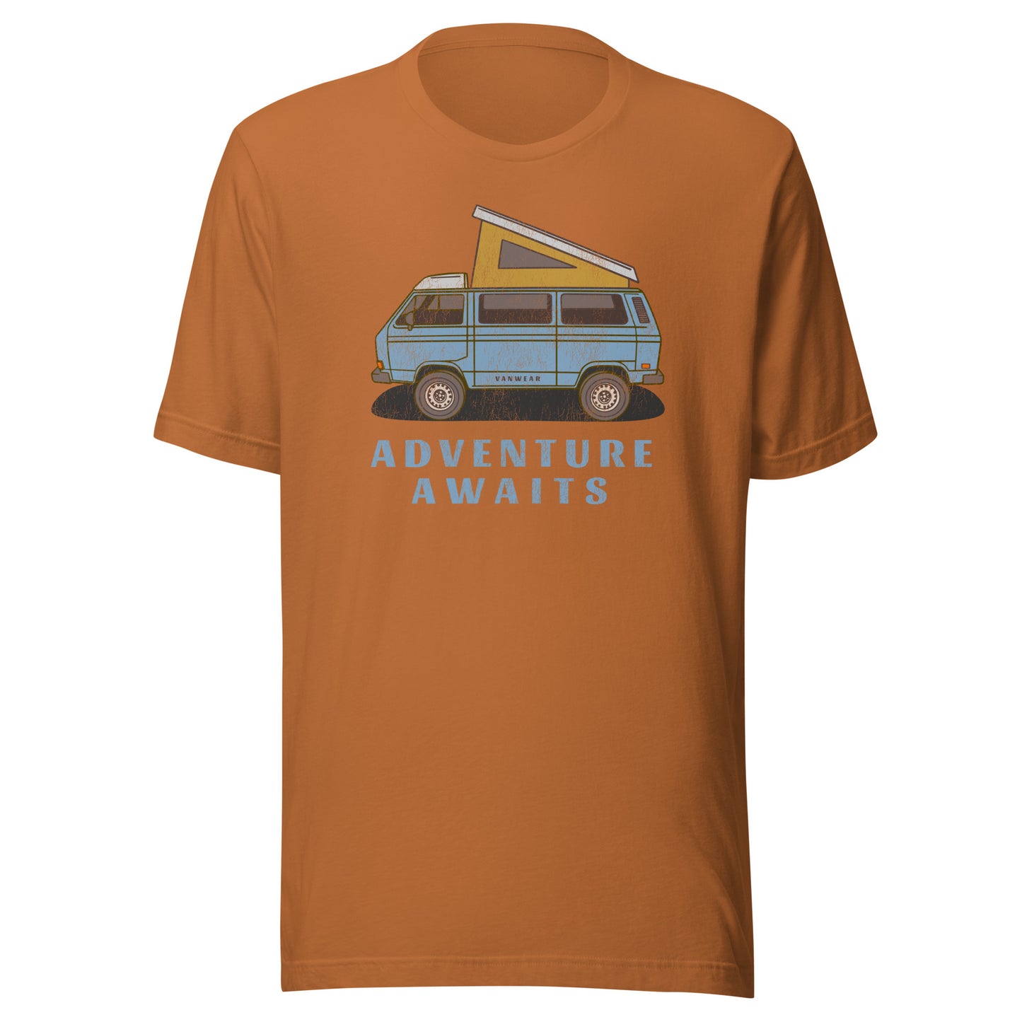 Vanwear Blue VW T25 Retro-Look Unisex Campervan T-Shirt - Mid Blue