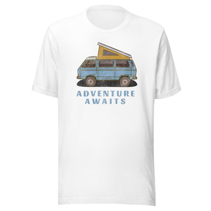 Vanwear Blue VW T25 Retro-Look Unisex Campervan T-Shirt - Mid Blue