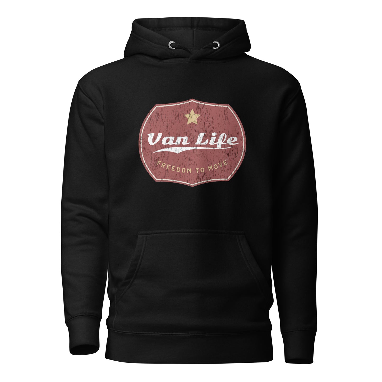 Vanwear Authentic Campervan Van Life Unisex Retro Look Hoodie - Gold Star