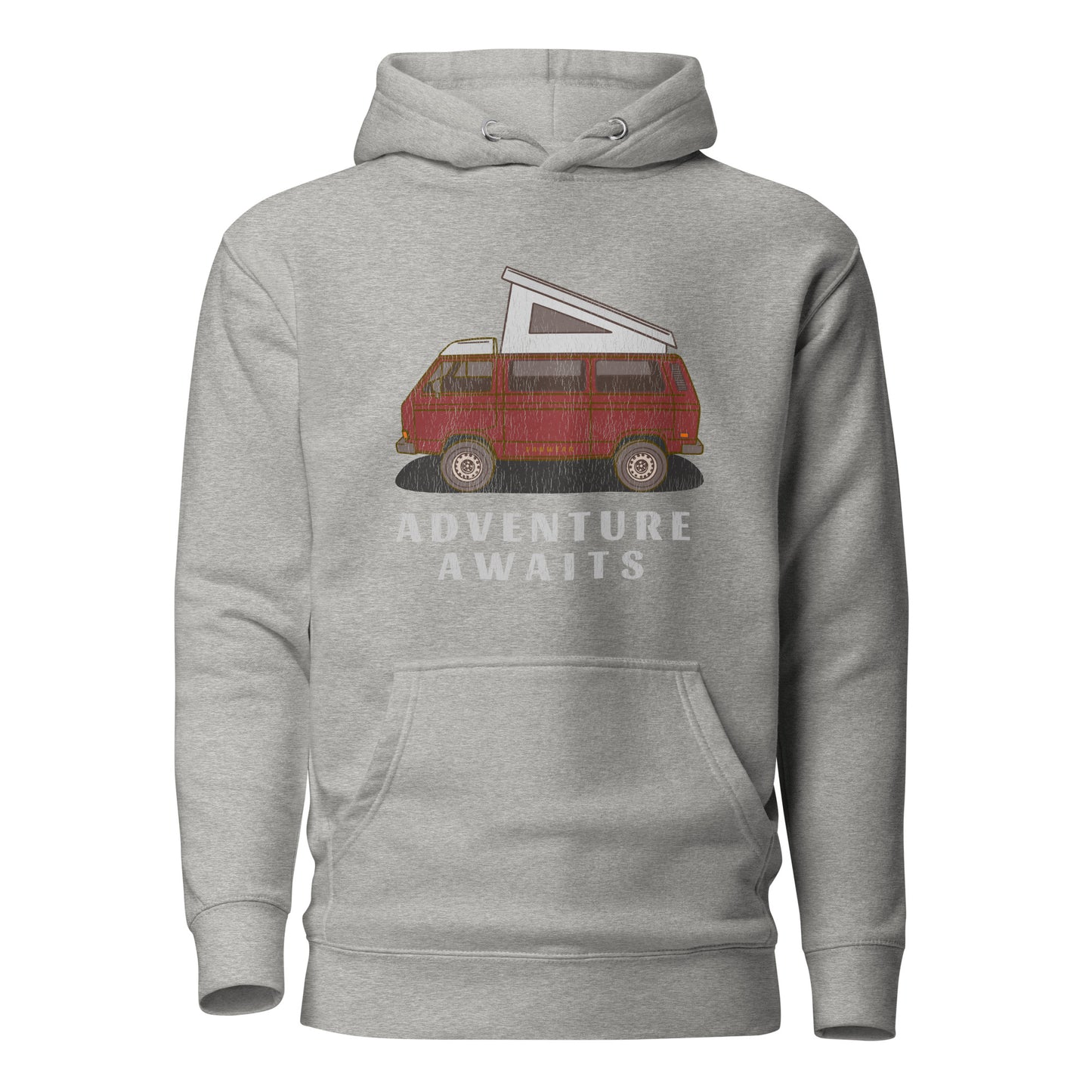 Vanwear Blue VW T25 Retro-Look Campervan Hoodie - Titan Red