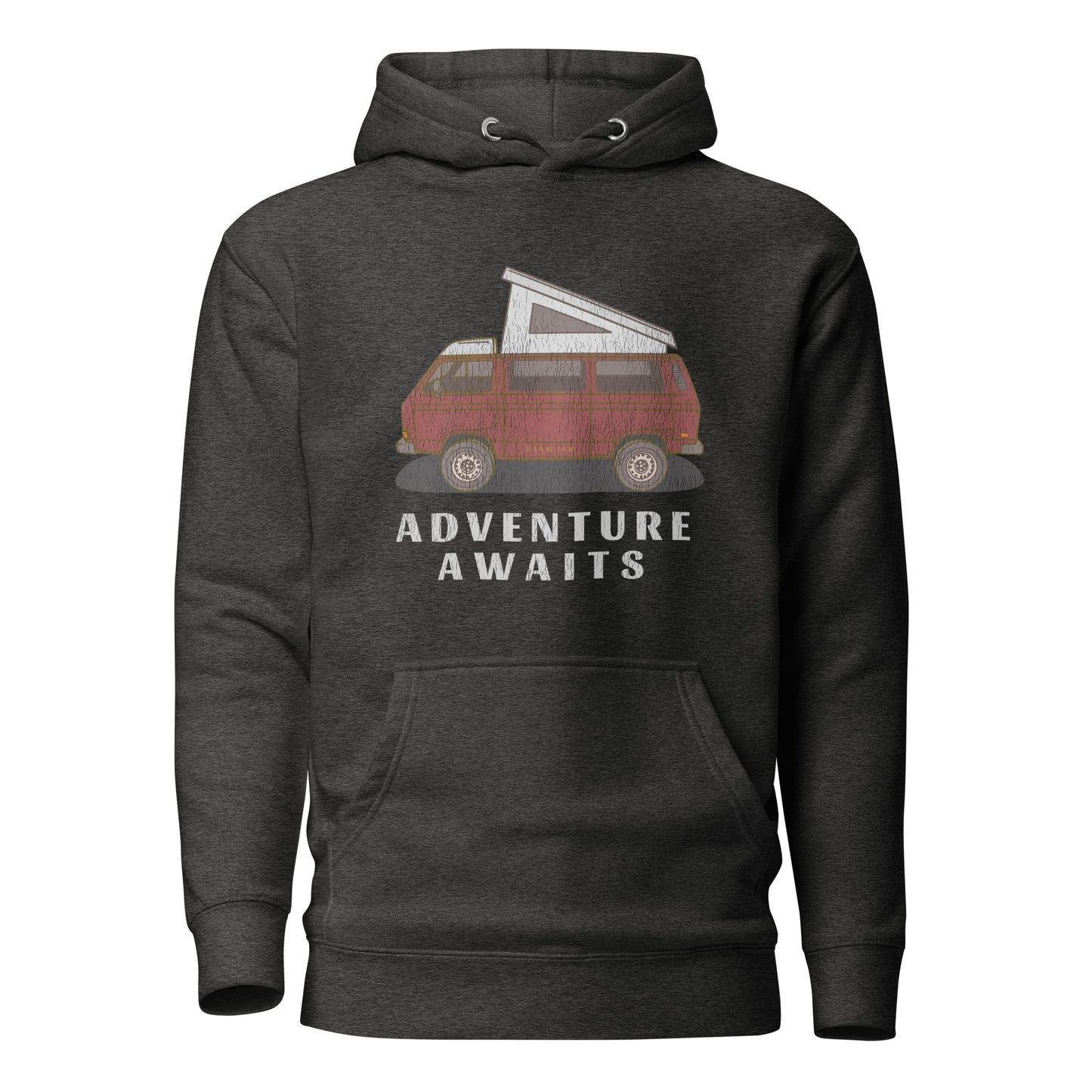 Vanwear Blue VW T25 Retro-Look Campervan Hoodie - Titan Red