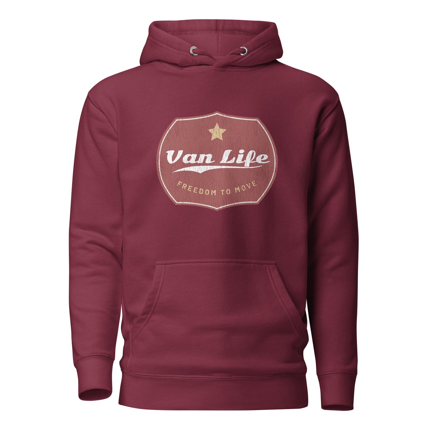 Vanwear Authentic Campervan Van Life Unisex Retro Look Hoodie - Gold Star