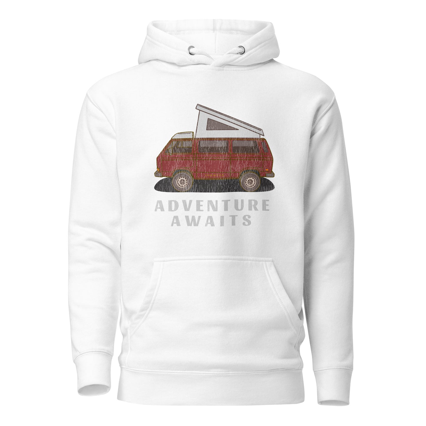 Vanwear Blue VW T25 Retro-Look Campervan Hoodie - Titan Red