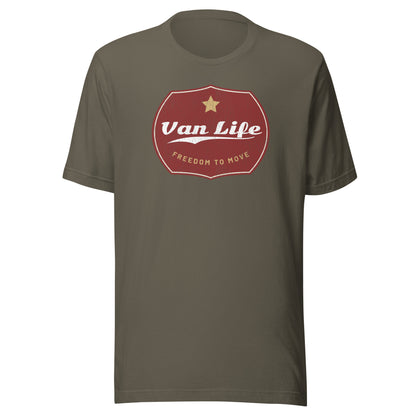 Vanwear Authentic Campervan Van Life Unisex Retro Look T-Shirt - Gold Star
