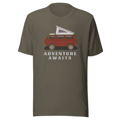 Vanwear VW T25 Retro-Look Unisex Campervan T-Shirt - Titan Red