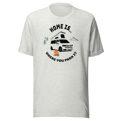 Vanwear Home is Where You Park It VW Unisex Campervan T-Shirt