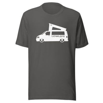 Vanwear Lowered T5 VW Campervan Unisex T-Shirt - Low Life (White)