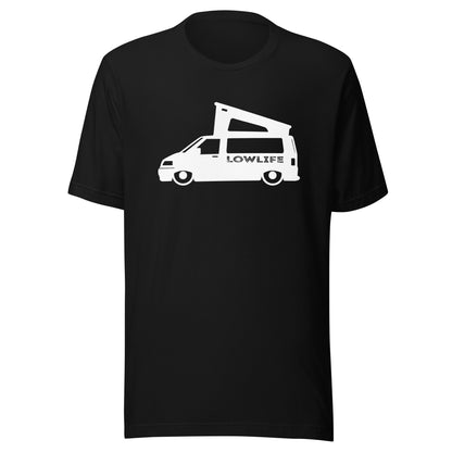 Vanwear Lowered T5 VW Campervan Unisex T-Shirt - Low Life (White)