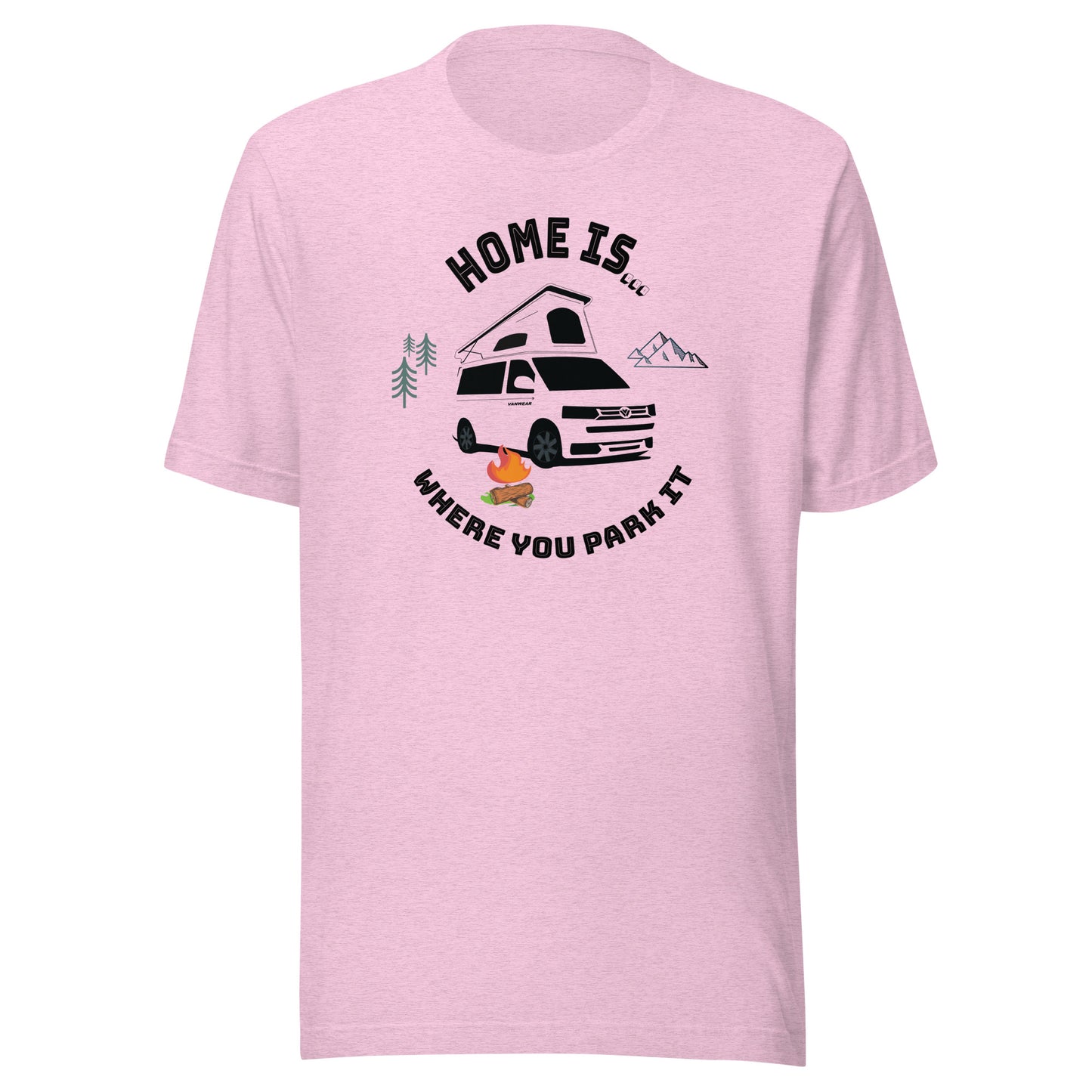 Vanwear Home is Where You Park It VW Unisex Campervan T-Shirt