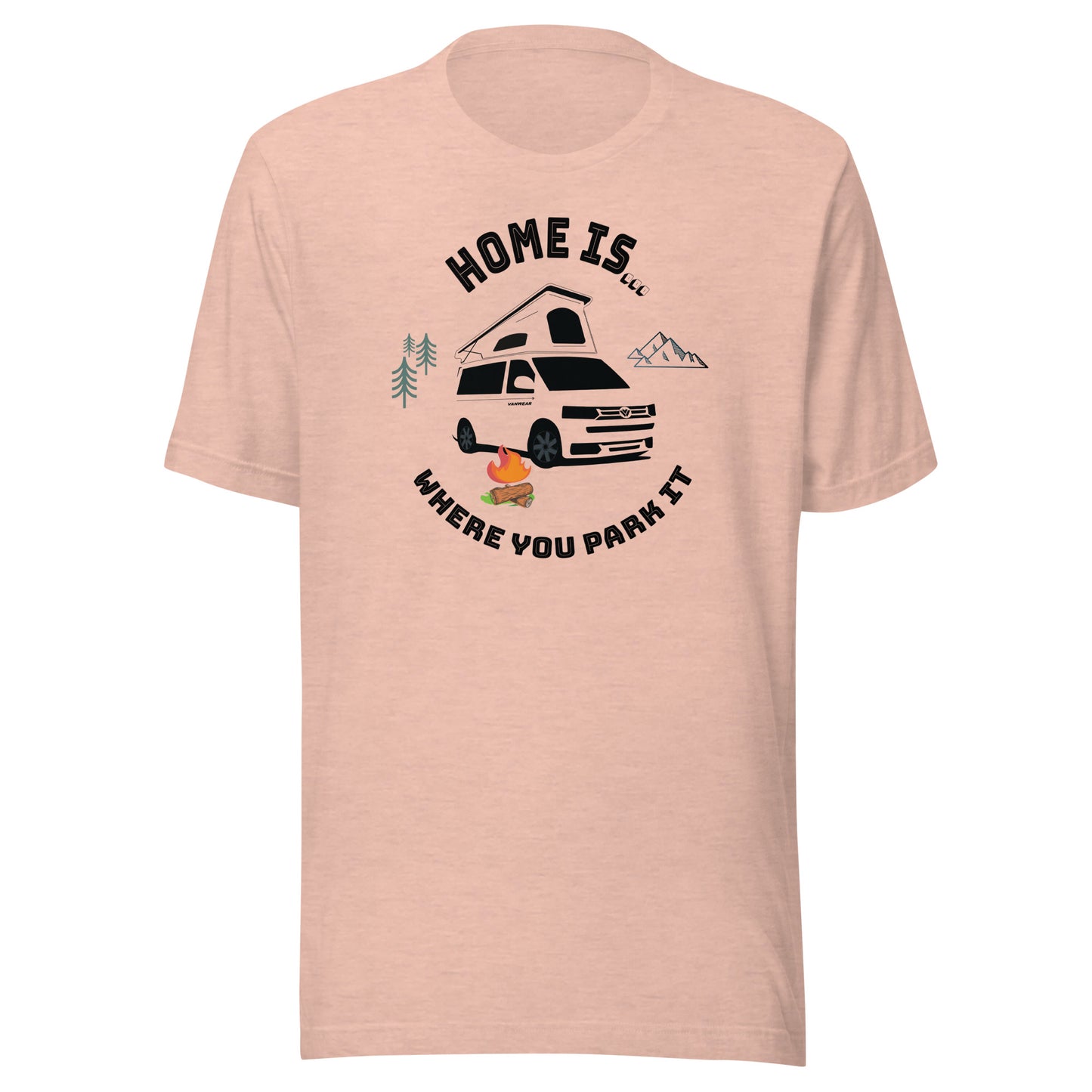 Vanwear Home is Where You Park It VW Unisex Campervan T-Shirt