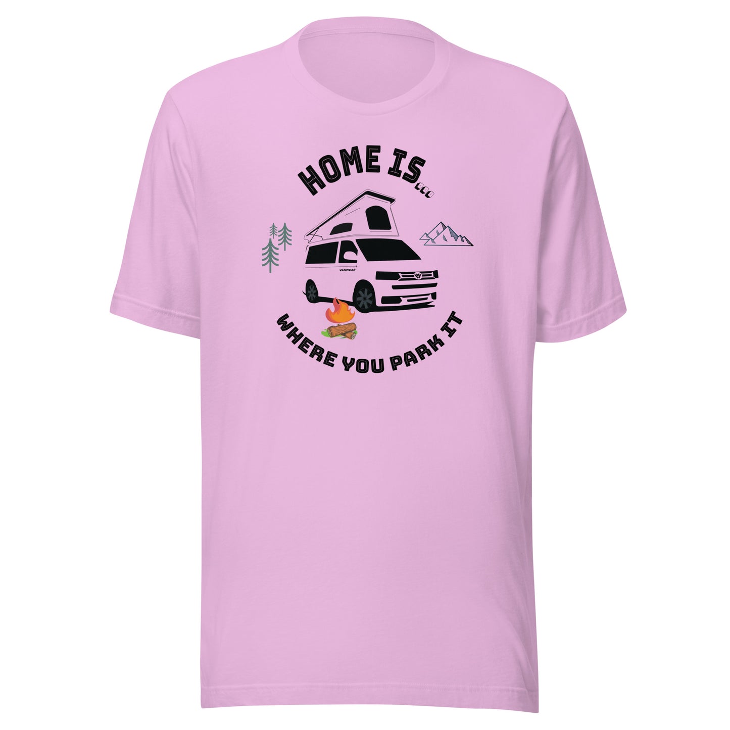 Vanwear Home is Where You Park It VW Unisex Campervan T-Shirt