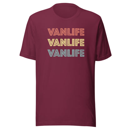 Vanwear Van Life Campervan Retro Look T-Shirt - 3 Lines