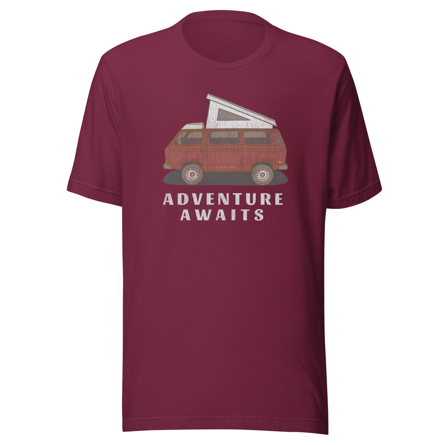 Vanwear VW T25 Retro-Look Unisex Campervan T-Shirt - Titan Red