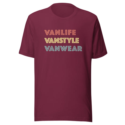 Vanwear Vanlife Unisex Campervan Unisex T-Shirt - Vanstyle!