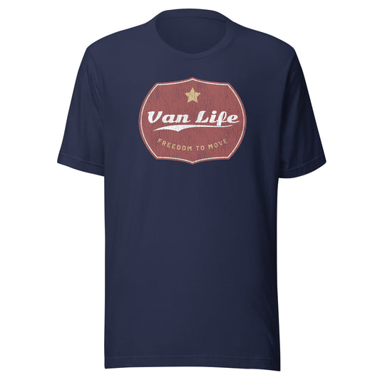 Vanwear Authentic Campervan Van Life Unisex Retro Look T-Shirt - Gold Star