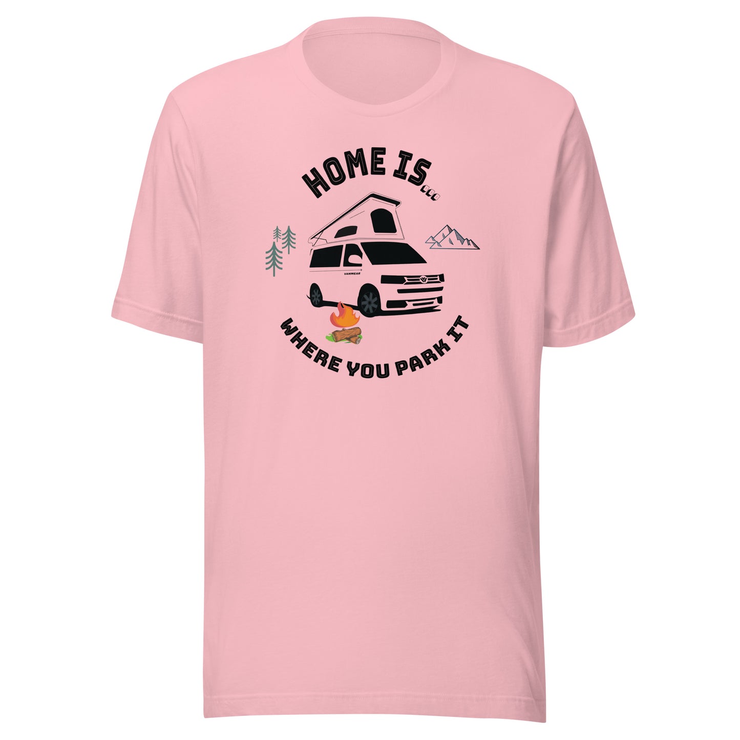 Vanwear Home is Where You Park It VW Unisex Campervan T-Shirt