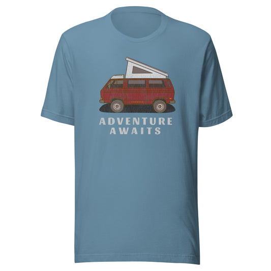 Vanwear VW T25 Retro-Look Unisex Campervan T-Shirt - Titan Red