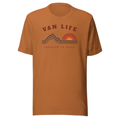 Vanwear Unisex Van Life Campervan T-Shirt - Mountain Peaks
